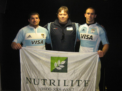 Jugadores de los Pumas, sponsoreados por Nutrilite gracias a GMD Sports.